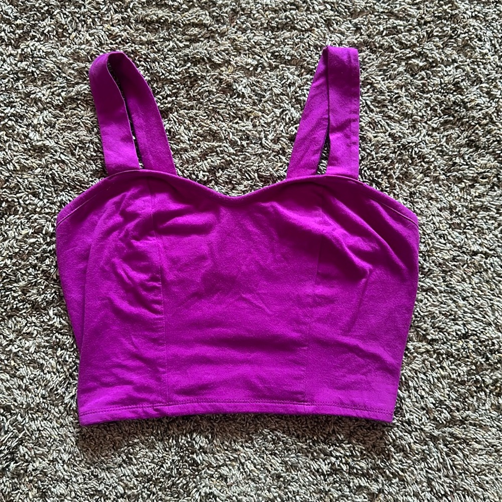 Purple Crop Top- Med- 95% Cotton 5% Spandex
